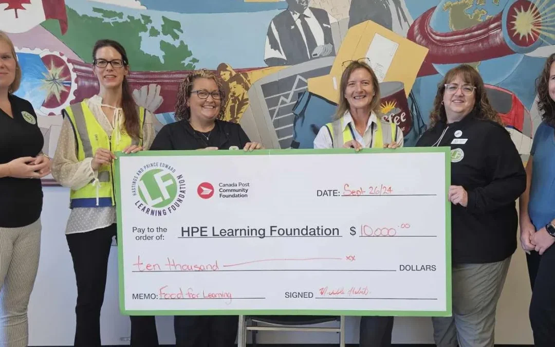 Hastings and Prince Edward Learning Foundation receives $10,000 grant